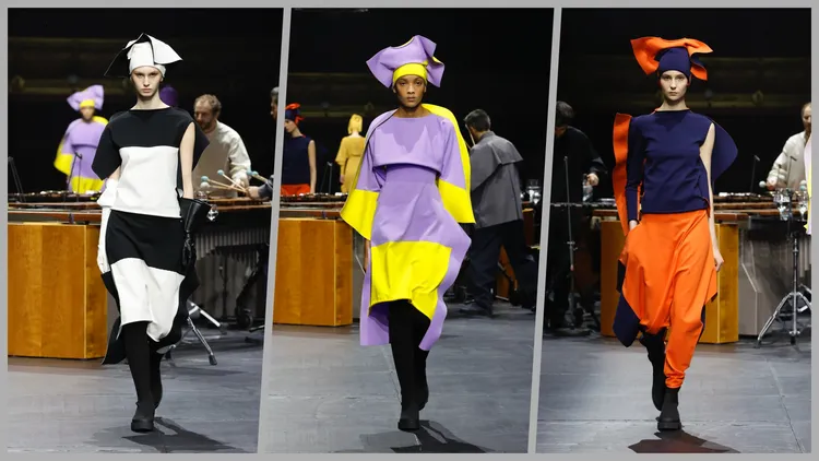 Shaped系列的靈感來自於「非傳統形狀的畫布」，使用了雙針織技術，將兩塊布料拼接在一起，頸部和身體的部分分別針織，衣物的稜角形狀帶來獨特的輪廓和對比色彩，並可做正反交錯穿著，創造出不同的樣貌。品牌提供