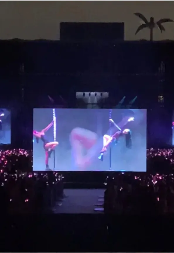 有民眾買到1800元的觀賞區，大螢幕無遮蔽，她寫道：「看來1800 CP值最高。」翻攝《 Dard》論壇