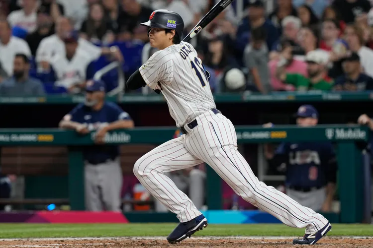 大谷翔平後天將擔任指定打擊。美聯社