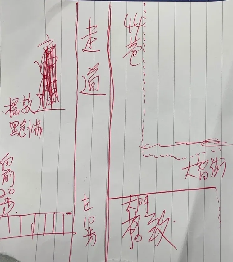 竊嫌為藏犯案工具，還手繪地圖與步數記載。警方提供