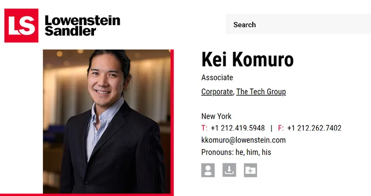 律師事務所官網可見到小室圭簡歷。翻攝網路