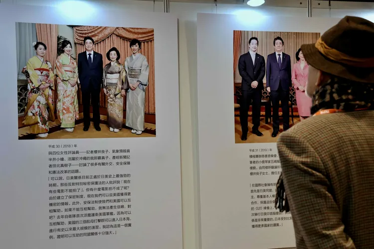 「安倍晉三紀念影像展」於今天上午開幕。施昂強攝