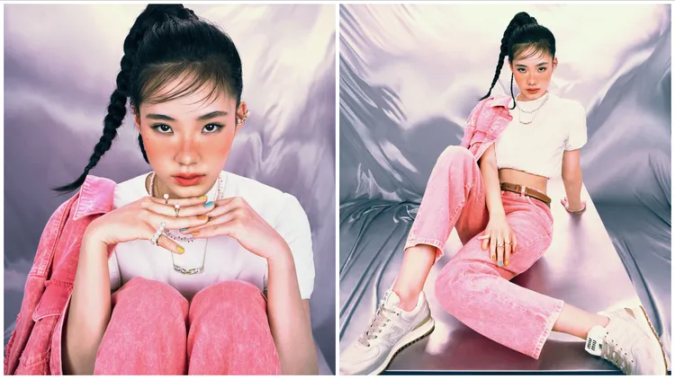 小S的二女兒Lily演繹LOEWE和MSGM服飾。《美麗佳人》提供