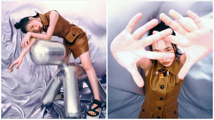 小S的大女兒Elly穿上COACH洋裝。《美麗佳人》提供