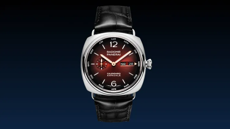 沛納海Radiomir Annaul Calendar體驗版年曆腕錶（型號PAM01432），55萬9000元。品牌提供