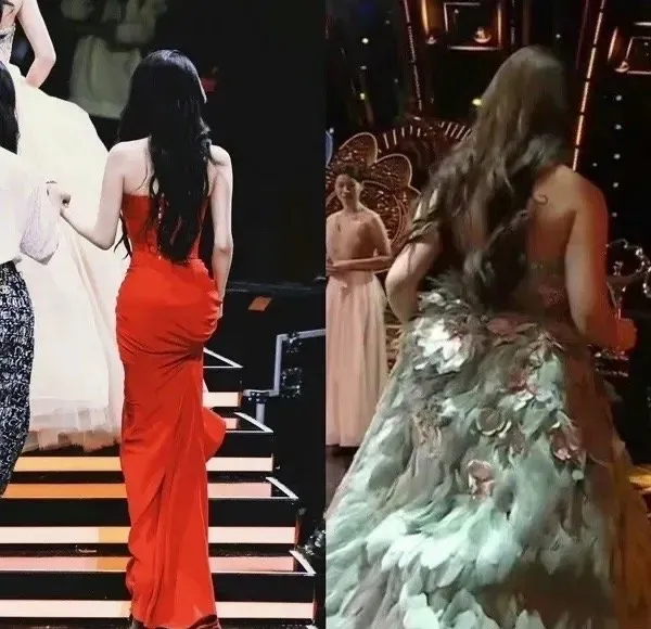 劉亦菲與楊冪背後身形對比。翻攝我住城南念璞君微博 