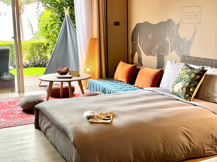 11坪、兩張中床的「探索庭園客房」。曾仲葳攝