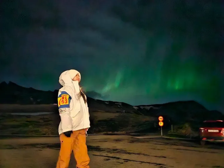 蔡依林在冰島看到極光。翻攝蔡依林臉書