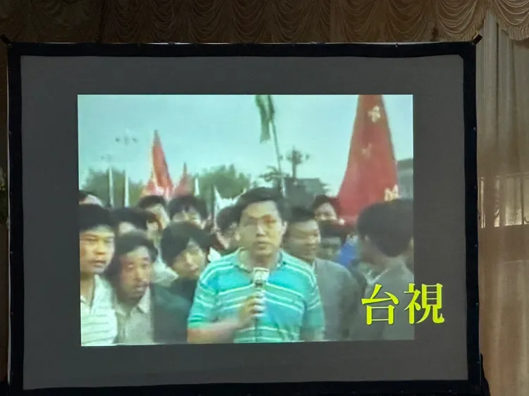 劉忠繼採訪六四天安門事件。黃盈容攝