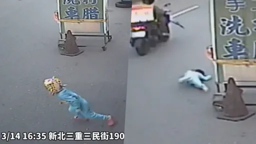 驚險影片！赤腳5歲童被撞飛「滾圈站起」　最後動作讓人揪心