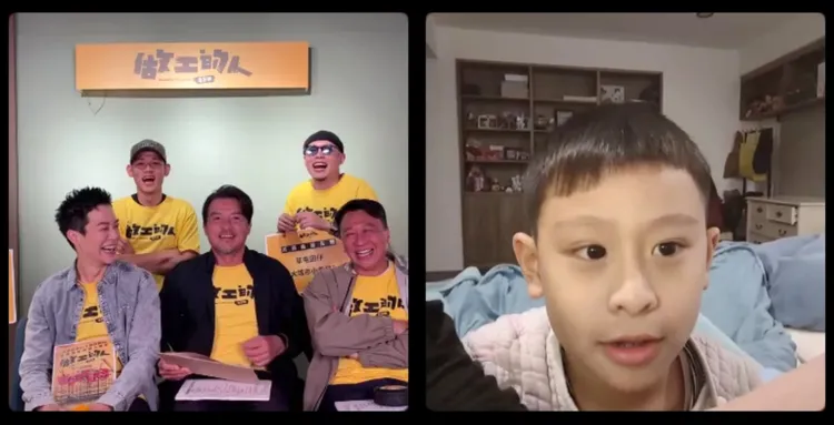 游安順兒子（右）驚喜露臉。大慕影藝、華映娛樂提供