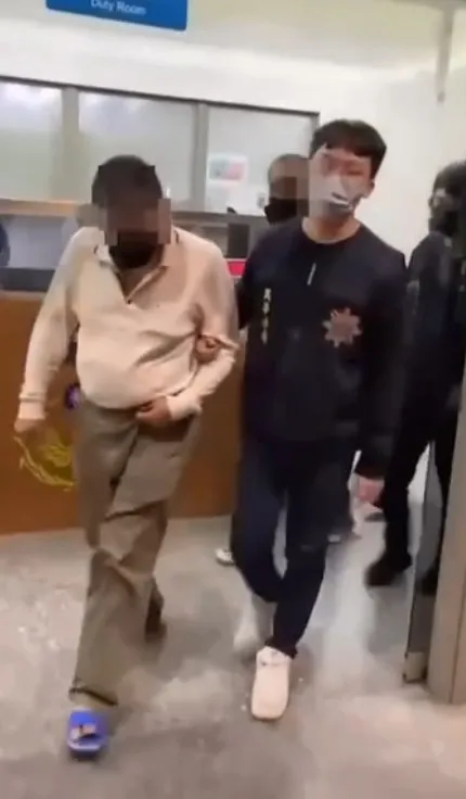 李翁等人被警方逮捕送辦。翻攝畫面