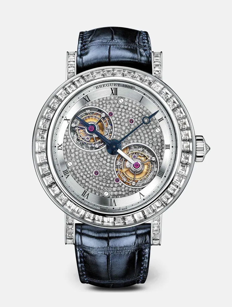 寶璣Classique Grande Complication 5439雙陀飛輪鑲鑽腕錶，2838萬元。品牌提供