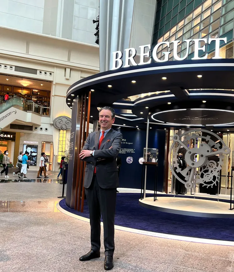 寶璣品牌第七代傳人、寶璣博物館館長Emmanuel Breguet來台共襄盛舉，揭幕寶璣與藝術間的故事。邱瓈瑩攝