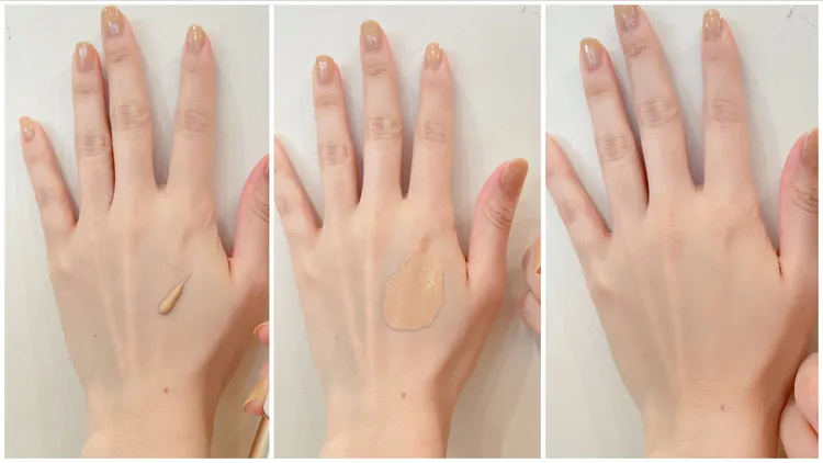 水凝修顏粉凝露手部試用。張家玲攝