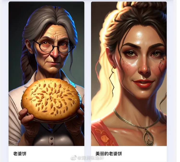 「老婆餅」與「美麗的老婆餅」翻攝微博