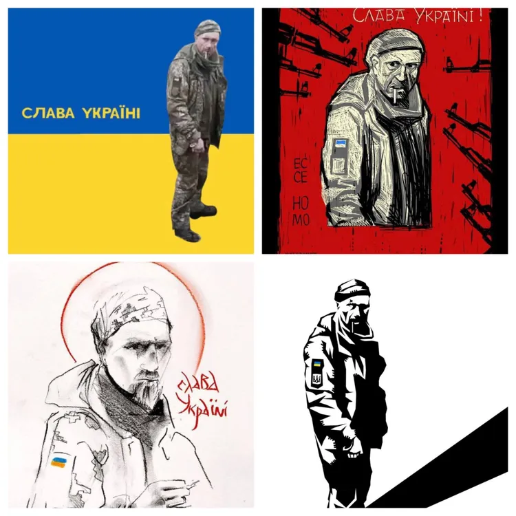 沙杜拉死得悲壯，網路上出現許多有關他最後身影的創作圖片。翻攝推特