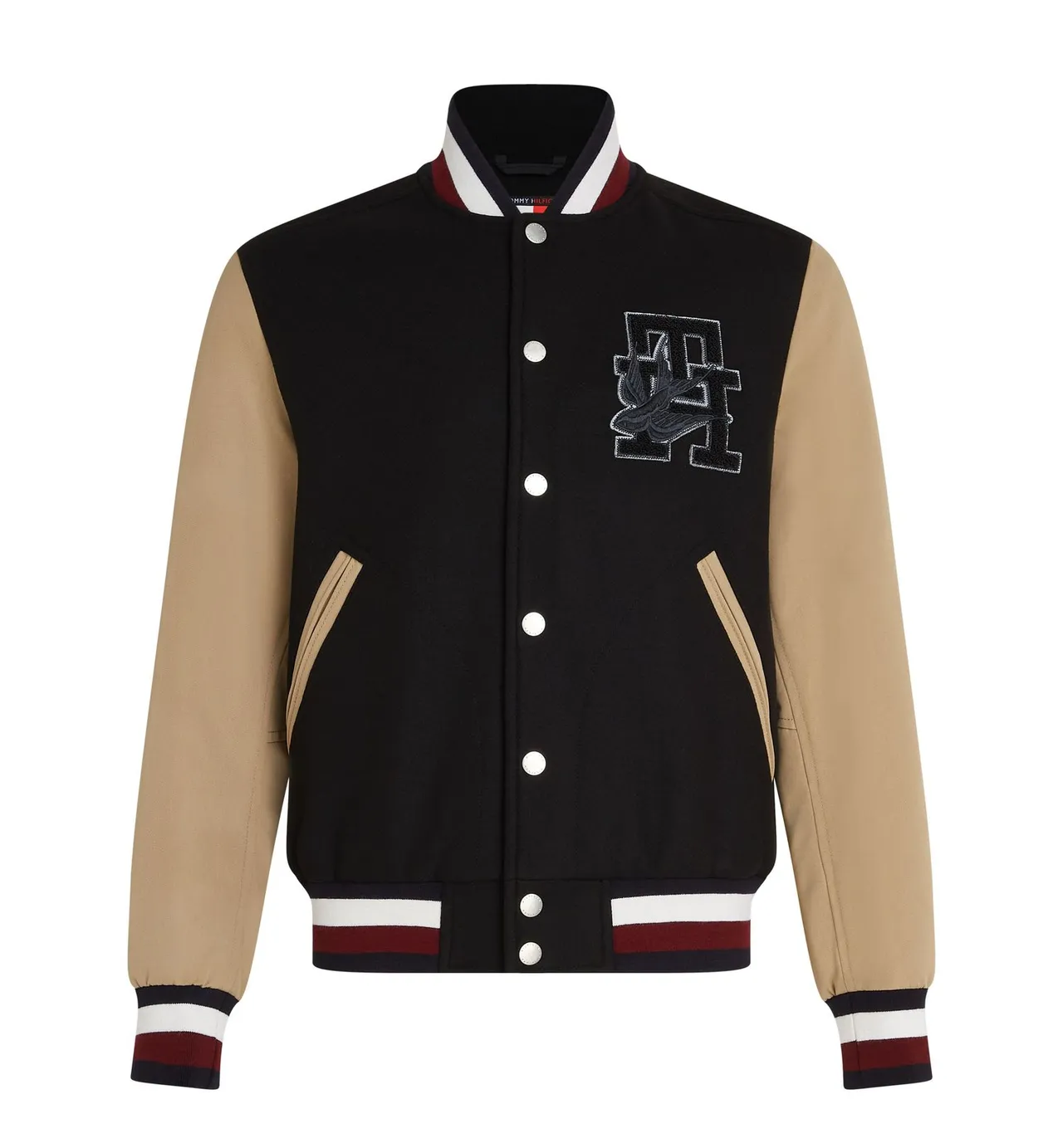 Tommy x Shawn春季系列男裝學院棒球外套,1萬9800元。品牌提供