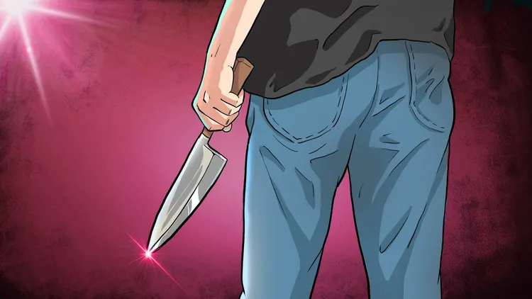 乖乖女崩潰後，殺害母親並肢解母親遺體。示意畫面