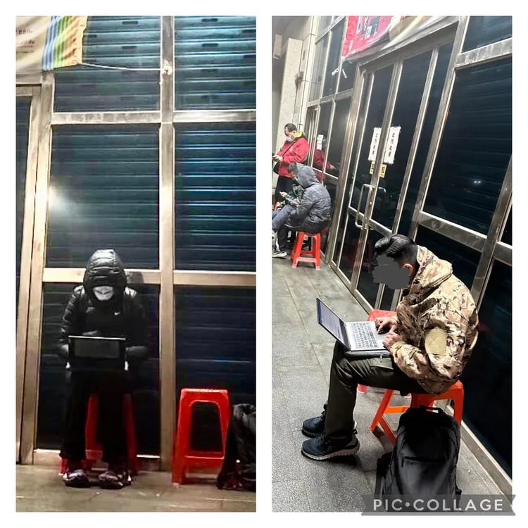 民眾直言海纜斷，網路重回20年前，迫眾寒風夜蹲中華電。翻攝臉書