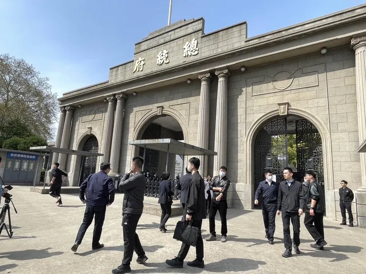 前總統馬英九28日下午前來參觀南京總統府。
中央社