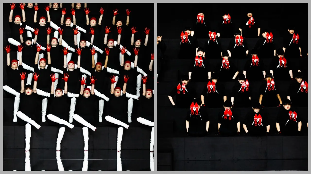 舞蹈表演由50名舞者穿上特別訂製的黑白色Astribottas紅底長靴,演繹精心構思的「tutting」舞步。品牌提供