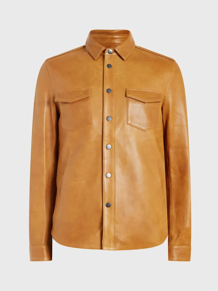 BARRON皮衣襯衫外套，8萬3900元。品牌提供