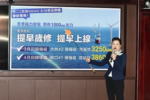 核二2號機明依法除役 經長王美花:新增機組大於核電不會缺電