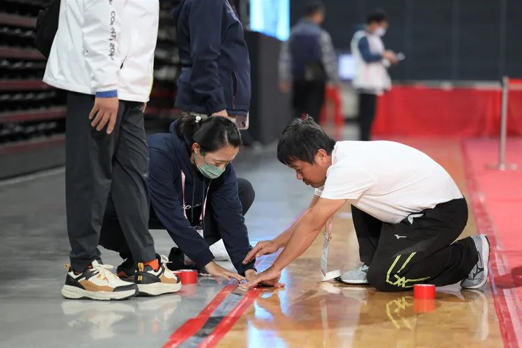 賽場場地整備。新竹縣府提供