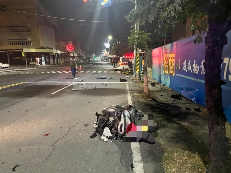 林姓男子的機車遺留在現場。讀者提供