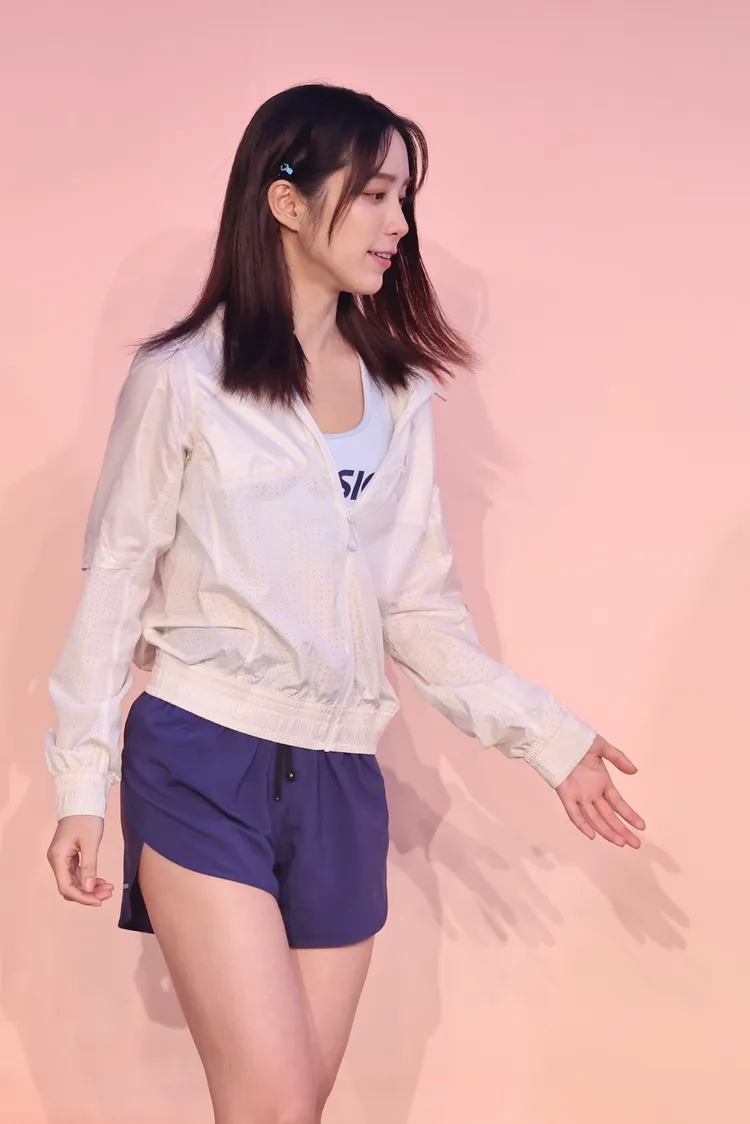 温貞菱為參加馬拉松積極鍛鍊。林林攝