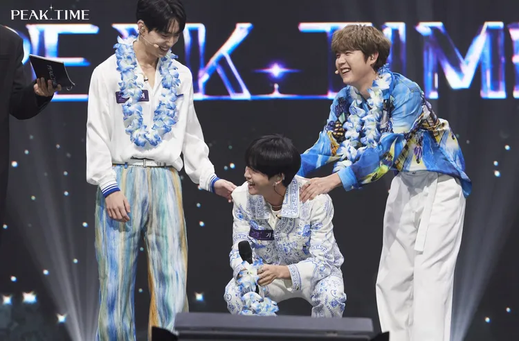 「大國男兒」Jay（左起）、Karam、仁俊挑戰《Peak Time》，以「23點團體」受到歡迎。翻攝JTBC