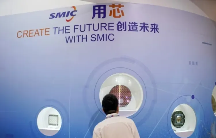 中芯國際2020年10月14日參與在上海的中國國際半導體博覽會。路透社