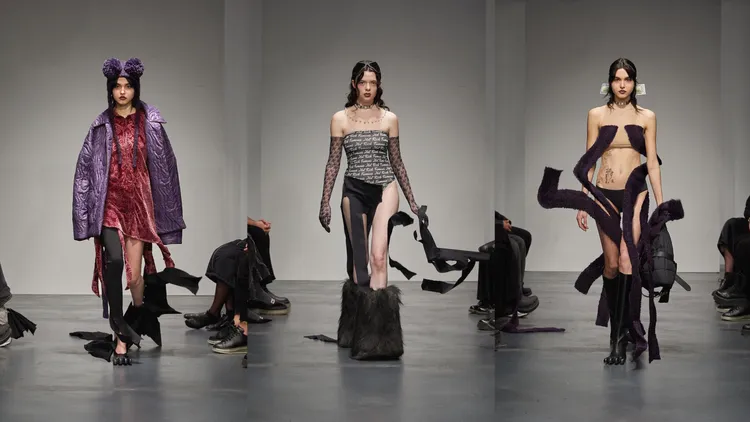 AVAVAV 2023秋冬系列，每位Model出場時，身上都會有一樣東西解體。翻攝avavav IG