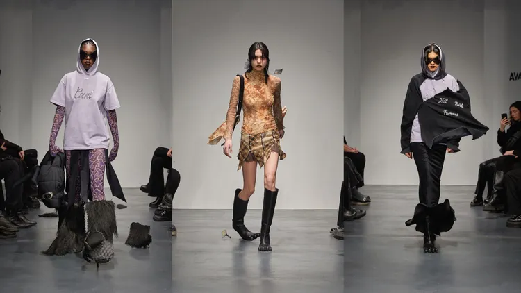 AVAVAV 2023秋冬系列，每位Model出場時，身上都會有一樣東西解體。翻攝avavav IG