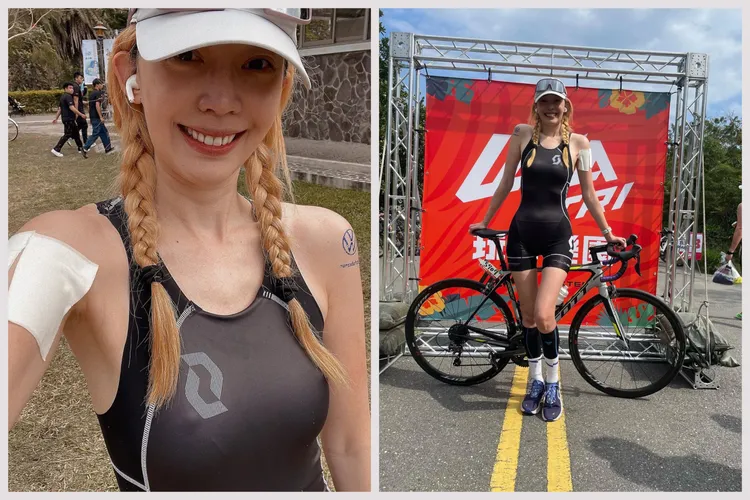 王心恬去年底在日本滑雪摔斷了左手，傷癒後她火速回歸最愛的運動場。翻攝candywang7446 IG