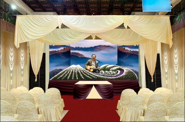 蕭煌奇父親的告別式在板橋舉行。好莉嗨提供