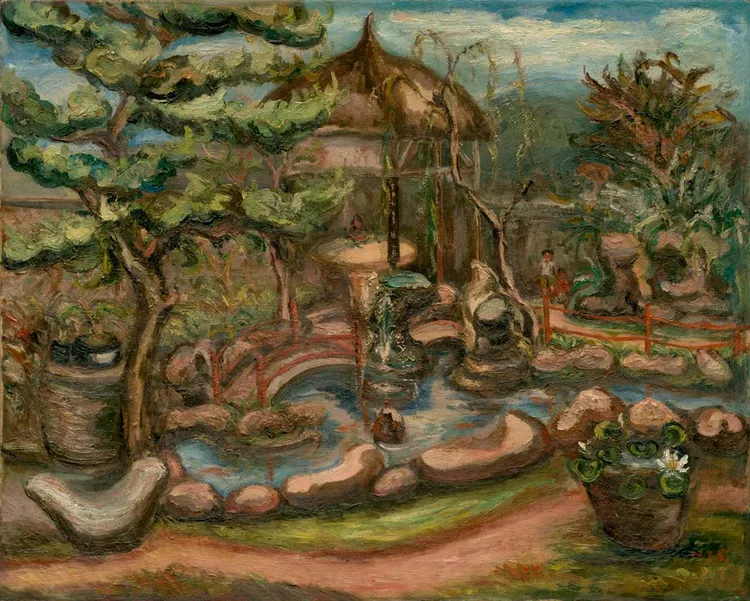 陳澄波作品〈琳瑯山閣〉。取自陳澄波文化基金會