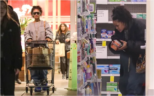 蕾哈娜擁425億身家採買日用品 挺孕肚逛平價藥妝童裝店