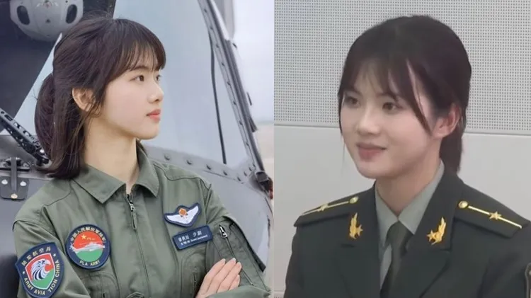 23歲解放軍女飛官徐楓燦有如開直升機般平步青雲成為「人大代表」。翻攝微博/解放軍陸軍航空兵