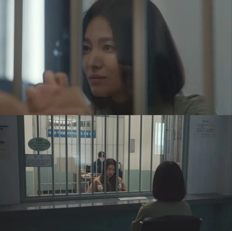 宋慧喬（上圖）復仇成功，祝福林知衍在監獄裡活得長長久久。翻攝Netflix