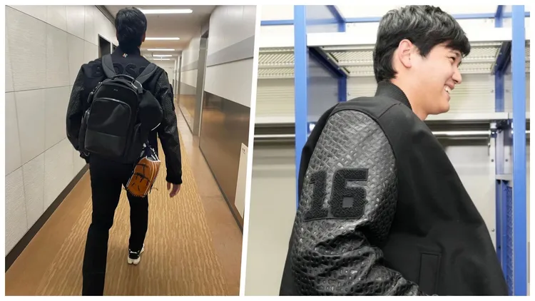 BOSS為大谷翔平特別訂製1件專屬皮革棒球外套。翻攝shoheiohtani IG BOSS為大谷翔平特別訂製1件專屬皮革棒球外套。翻攝shoheiohtani IG