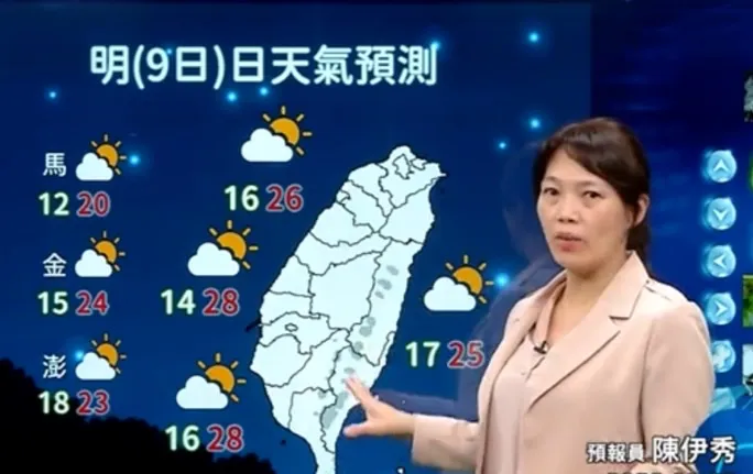 今各地白天仍有陽光露臉，提醒民眾留意日夜溫差。翻攝氣象局直播