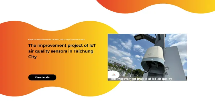 台中市環保局以「空品感測器物聯網」發展計畫，勇奪第五屆「2023 GO SMART Award」大獎殊榮。台中市環保局提供