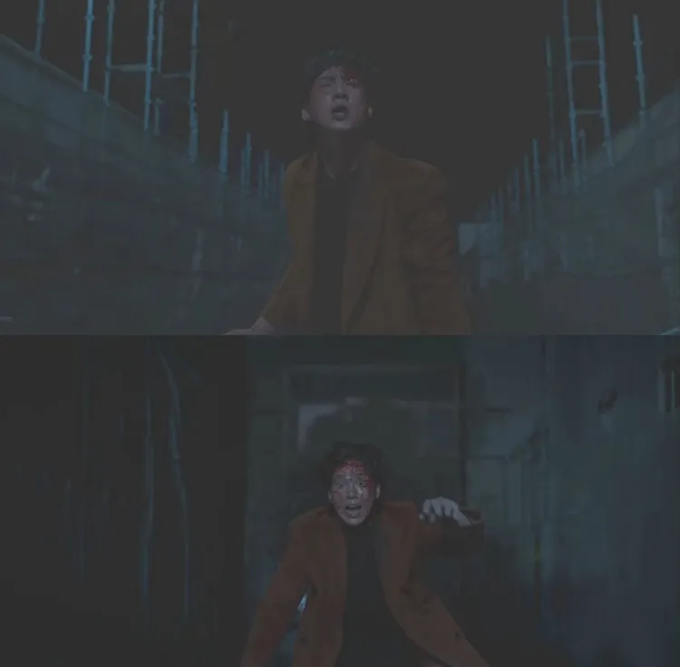 朴成勳劇中因眼藥水被動手腳，失明後遭推下樓身亡。翻攝Netflix