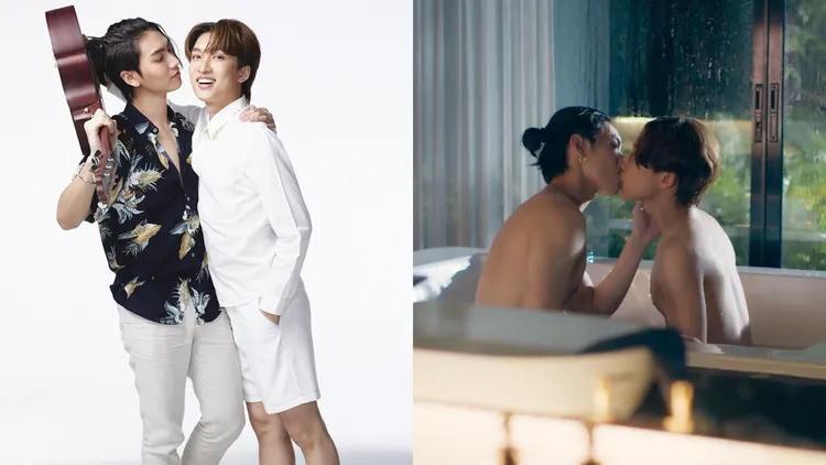BOSS（左圖左）、Noeul的鴛鴦浴吻戲，讓腐女看得血脈賁張。D-SHOW提供、翻攝愛奇藝國際站