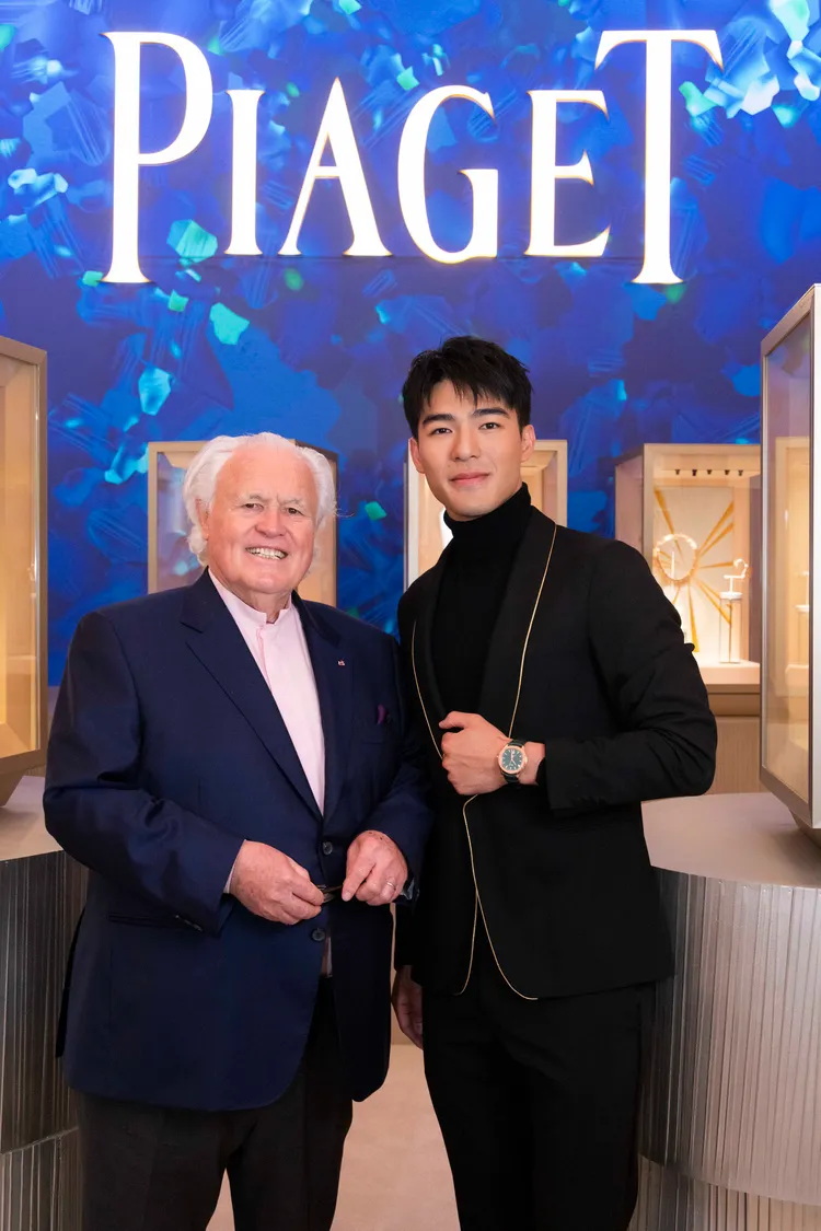 品牌對陳昊森（右）的到來極為重視，連年事已高的伯爵家族第四代傳人Yves Piaget都驚喜現身。品牌提供
