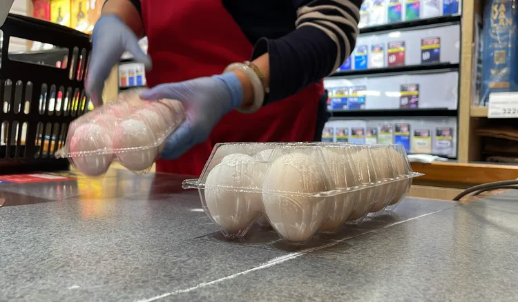 全聯進口雞蛋1盒10顆68元。彭欣偉攝