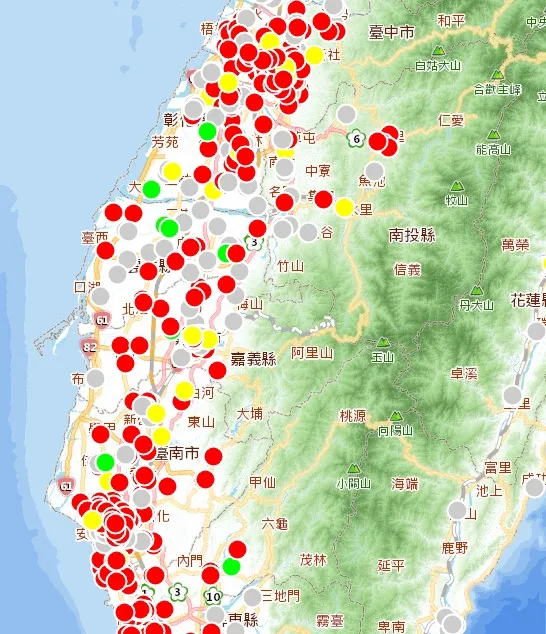 中南部看似較有機會買到蛋。引自江明宗「蛋蛋前線支援地圖」
