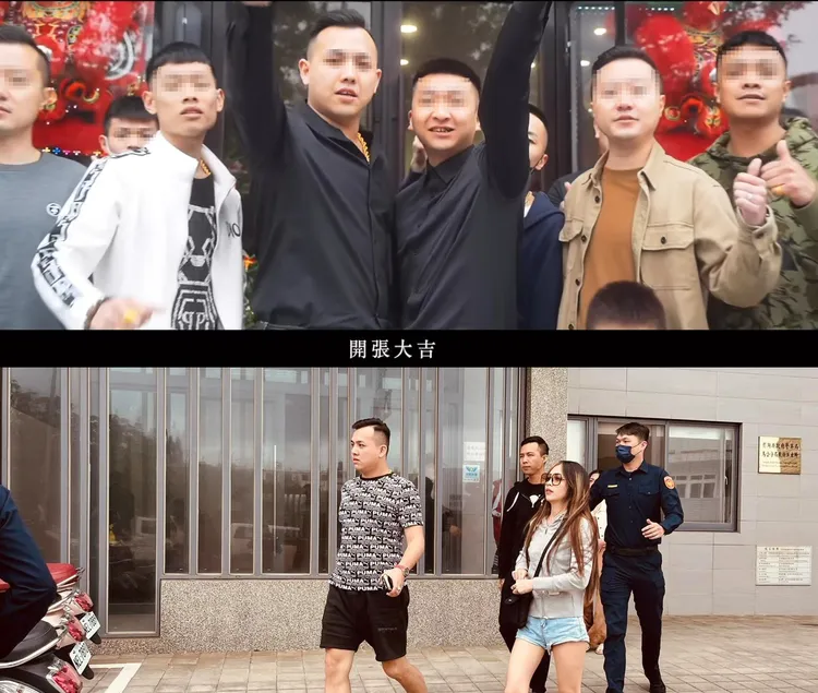 澎湖打人惡煞之一王姓男子，上月公司開幕畫面被肉搜出來。翻攝自臉書「四叉貓劉宇」